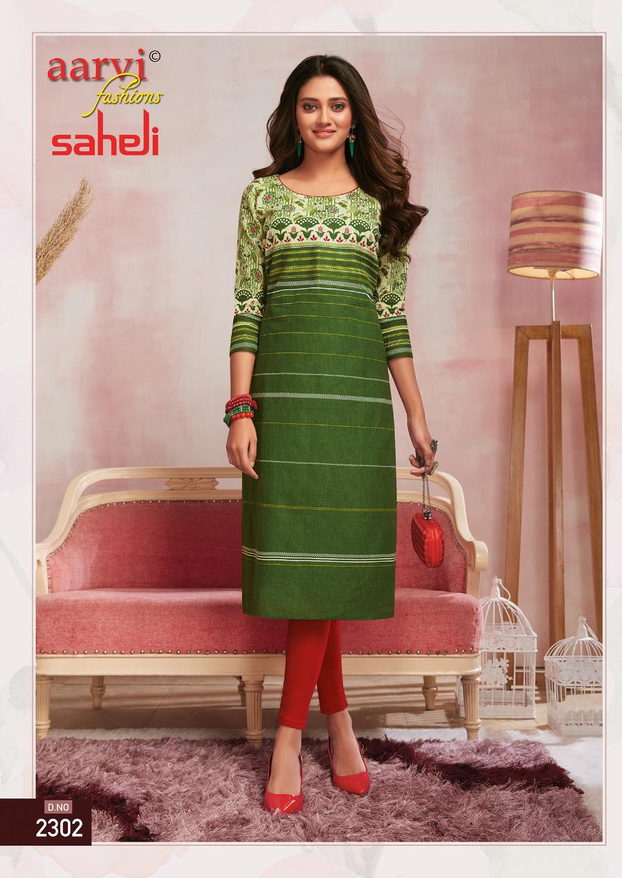 Aarvi Saheli 13 Fancy Regular Wear Cotton Designer Kurti Collection